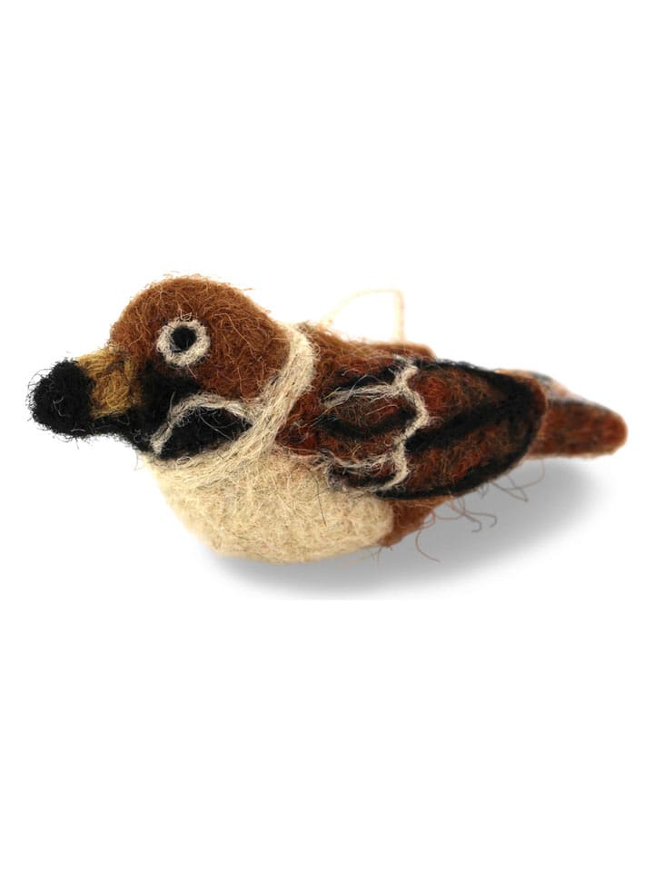 Gry & Sif Figurka dekoracyjna "Sparrow" w kolorze brązowym - dł. 8 cm rozmiar: onesize