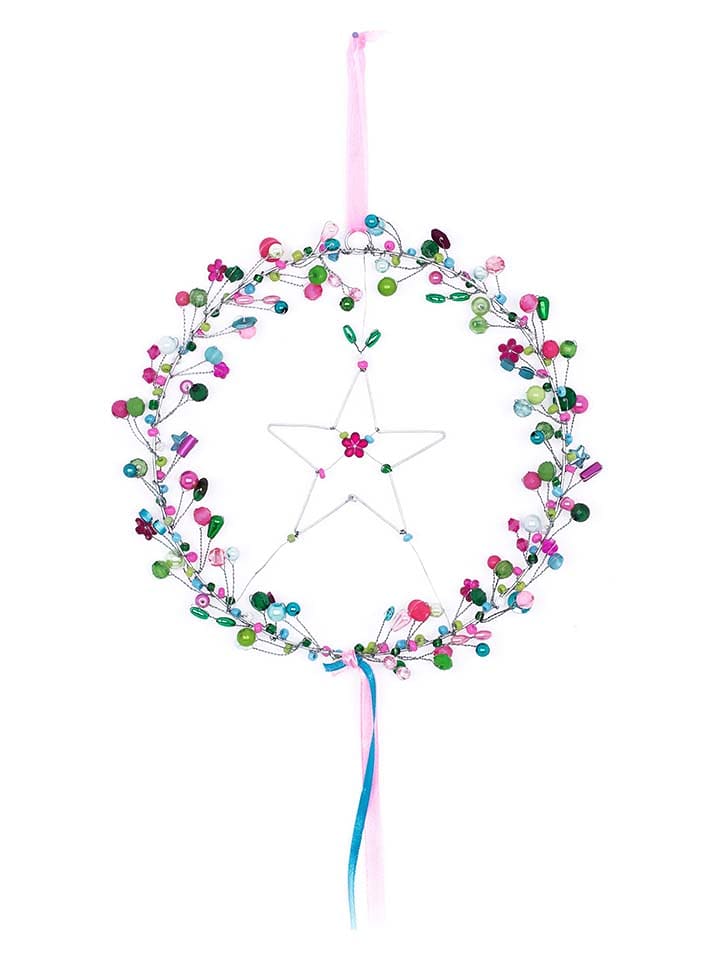 Overbeck and Friends Dekoracyjna zawieszka w kolorze jasnoróżowo-zielono-niebieskim - Ø 18 cm rozmiar: onesize