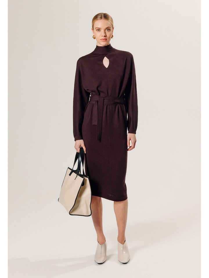 Rodier Wełniana sukienka w kolorze fioletowym rozmiar: XL