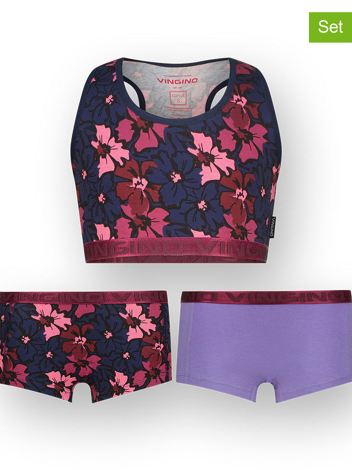 Vingino 3-częściowy zestaw bielizny w kolorze fioletowo-różowym rozmiar: 158/164