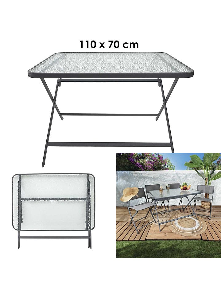 Garden Spirit Stół ogrodowy "Formantera" w kolorze szarym - 110 x 75 x 70 cm rozmiar: onesize