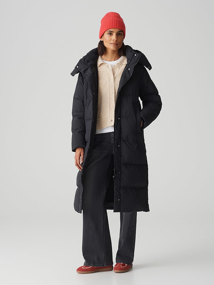 OPUS Płaszcz pikowany "Halline" w kolorze czarnym rozmiar: 40