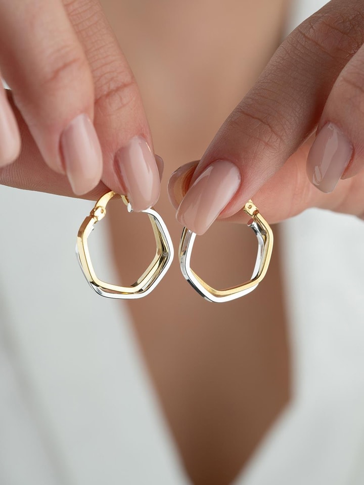 Lodie Silver Pozłacane kolczyki-kreole rozmiar: onesize