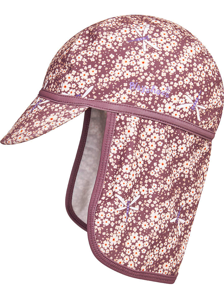 Playshoes Czapka w kolorze fioletowym z osłoną karku rozmiar: 51 cm