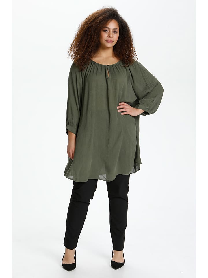 KAFFE curve Tunika "Ami" w kolorze zielonym rozmiar: 44