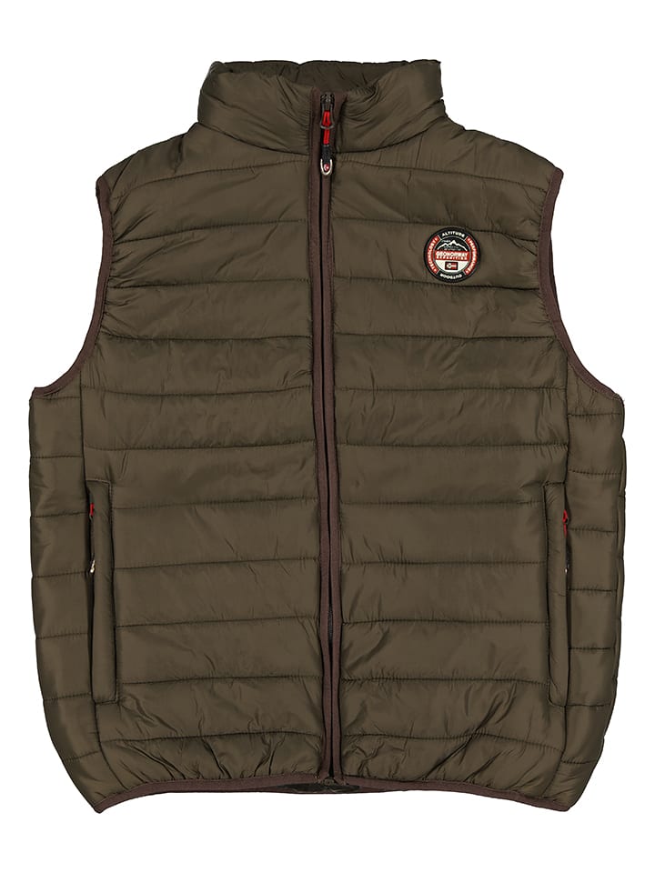 Geographical Norway Kamizelka pikowana w kolorze khaki rozmiar: 140