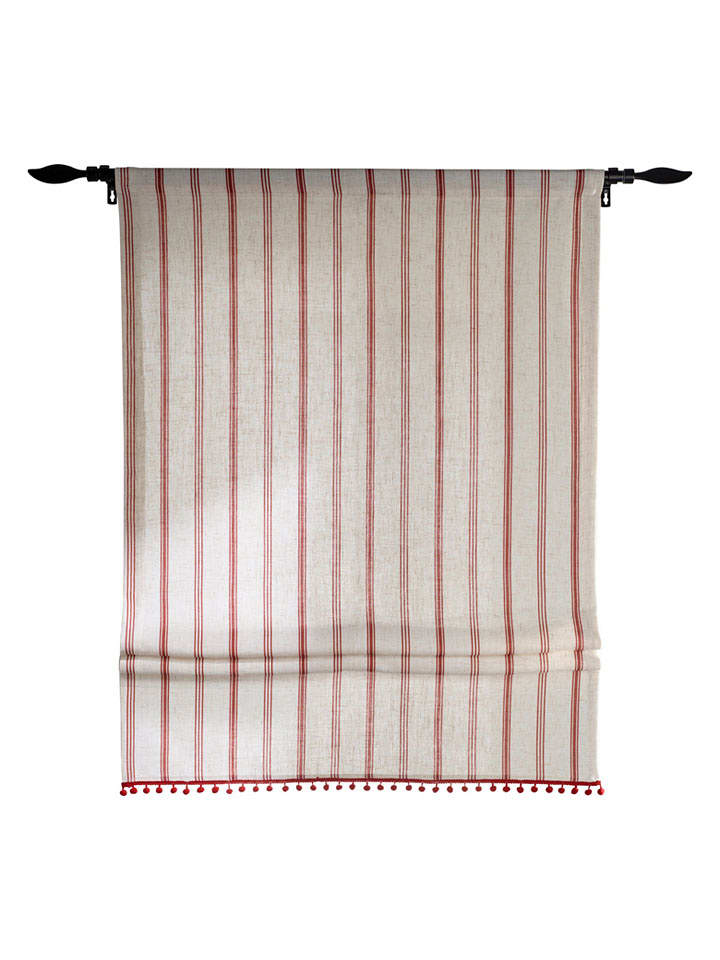 heine home Roleta rzymska w kolorze beżowo-czerwonym rozmiar: 140x45 cm