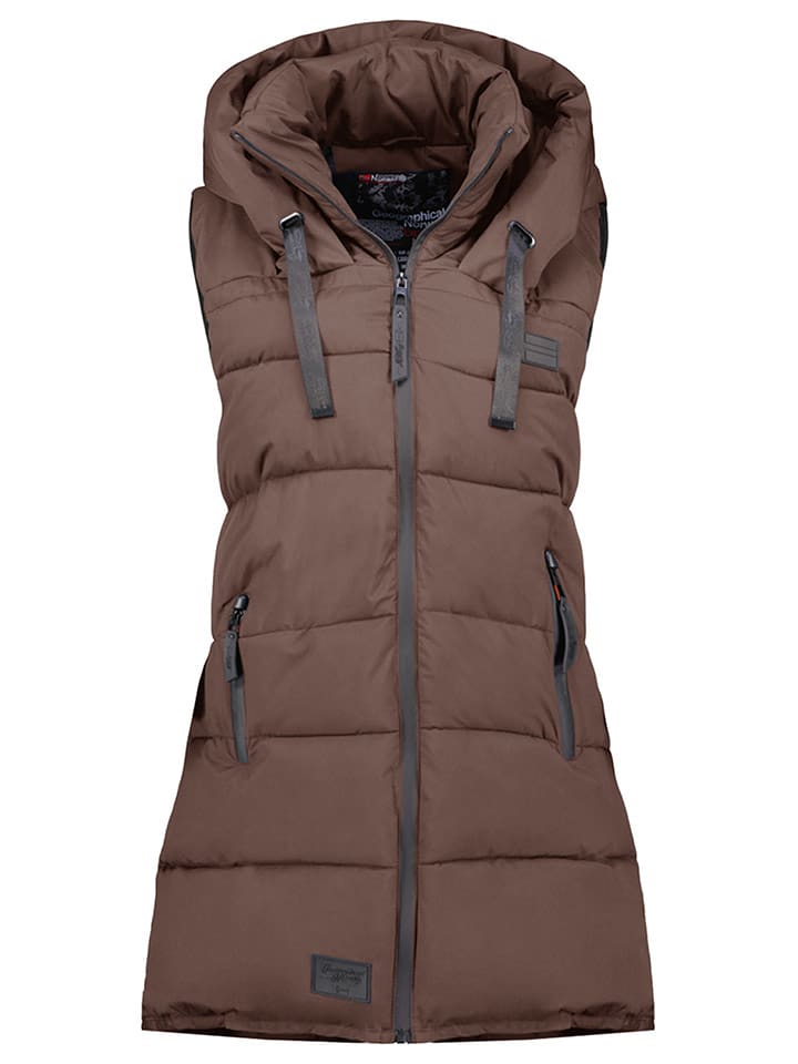 Geographical Norway Kamizelka pikowana "Dolbar" w kolorze ciemnobrązowym rozmiar: XXL