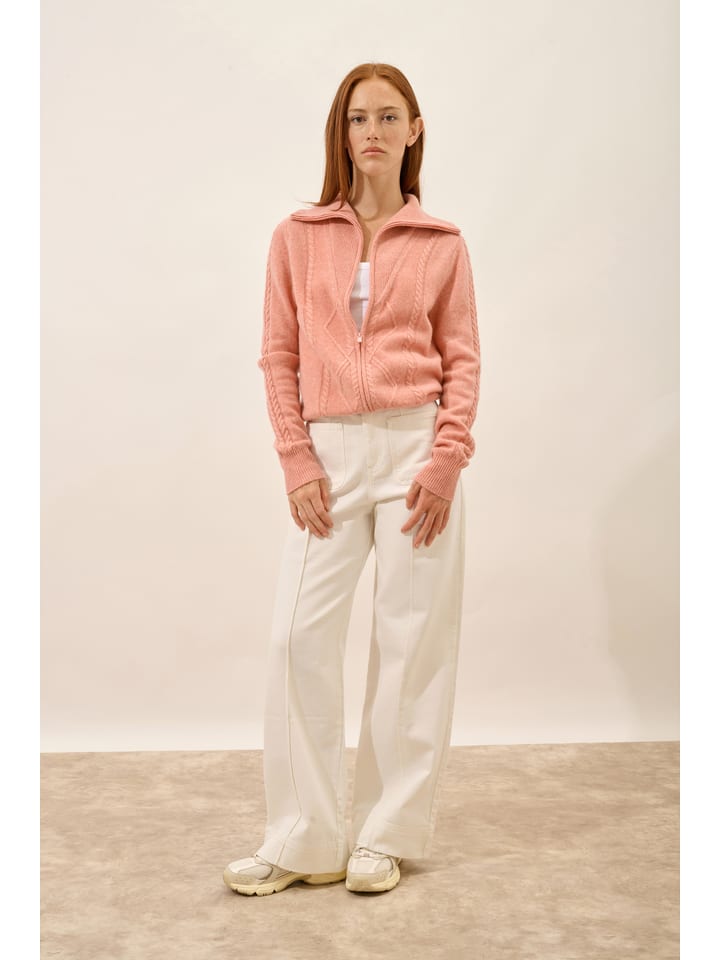 Just Cashmere Kaszmirowy kardigan "Talara" w kolorze jasnoróżowym rozmiar: XL