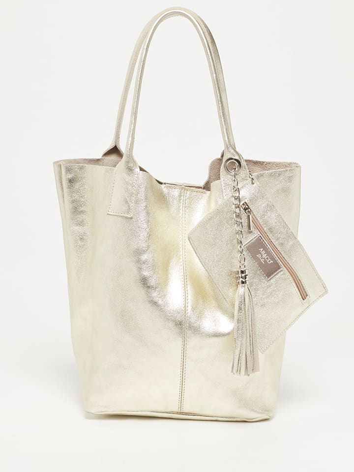 Abaco Skórzana torebka "Yana" w kolorze złotym - 37 x 25 x 35 cm rozmiar: onesize