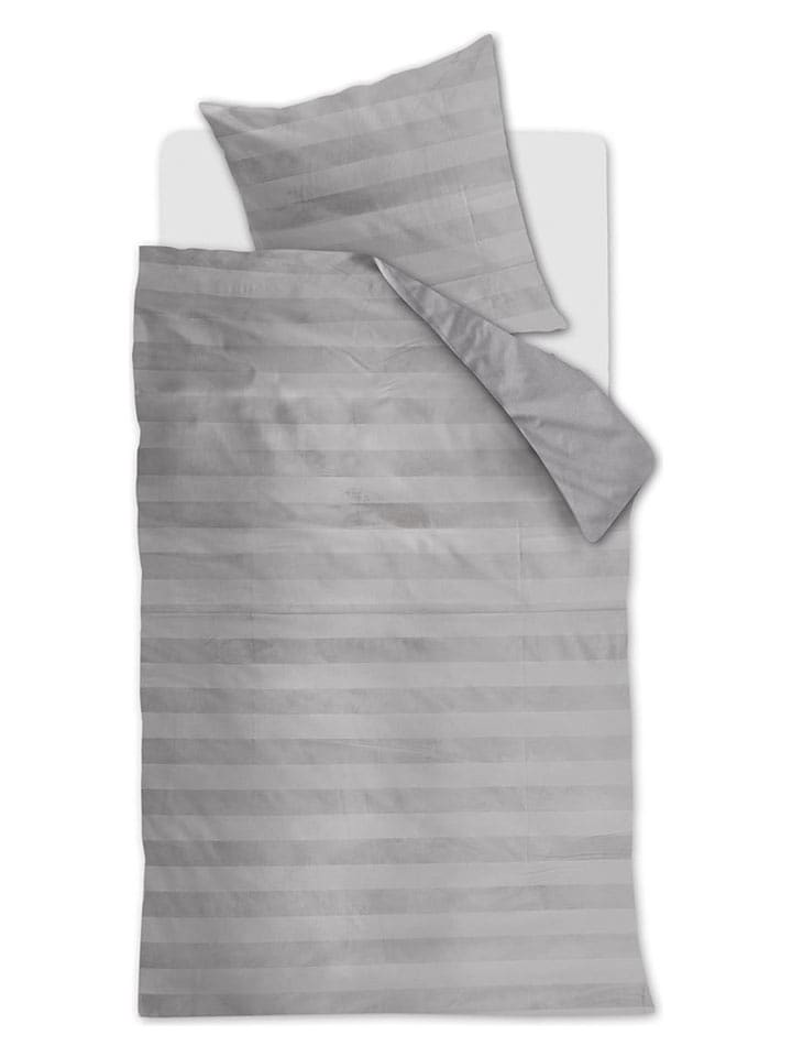 At Home Komplet pościeli aksamitnej "Soft Shine" w kolorze szarym rozmiar: 155x220 cm