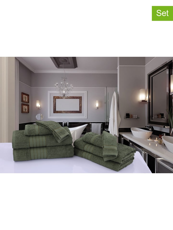 Good Morning 8-częściowy zestaw ręczników w kolorze zielonym rozmiar: 16x22 cm