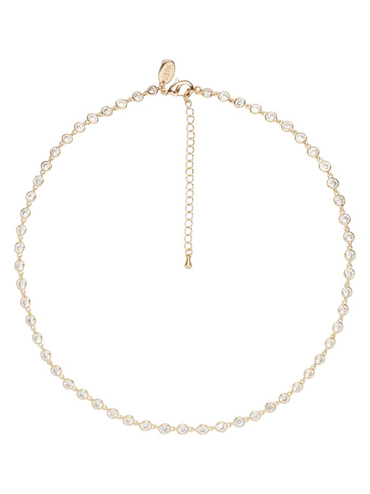 U.S. Polo Assn. Pozłacany naszyjnik z kamieniami ozdobnymi - dł. 37 cm rozmiar: onesize