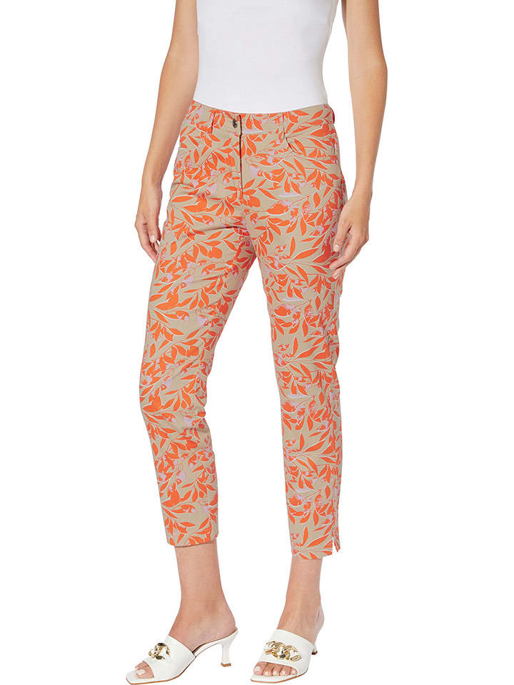 Heine Spodnie w kolorze beżowo-pomarańczowym rozmiar: 34