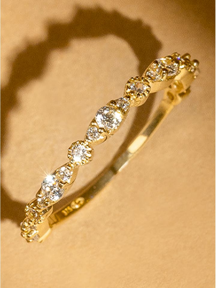 OR ÉCLAT Złoty pierścionek "Relation" z cyrkoniami rozmiar: 60