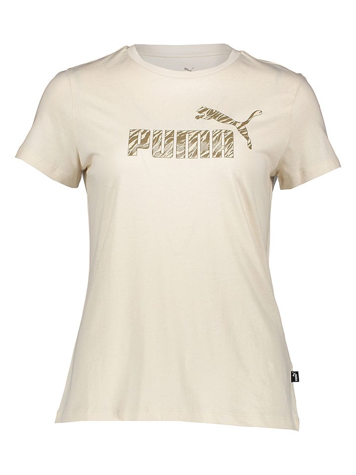 Puma Koszulka "Essential+" w kolorze beżowym rozmiar: L