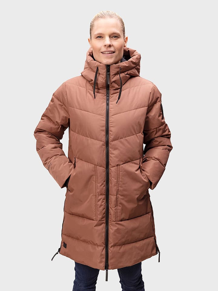 Halti Płaszcz funkcyjny "Linjat" w kolorze jasnobrązowym rozmiar: 42