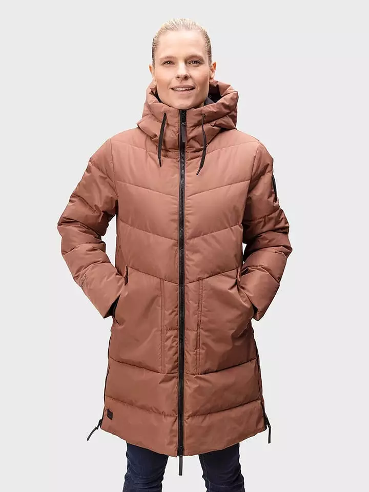 Halti Płaszcz funkcyjny "Linjat" w kolorze jasnobrązowym rozmiar: 42