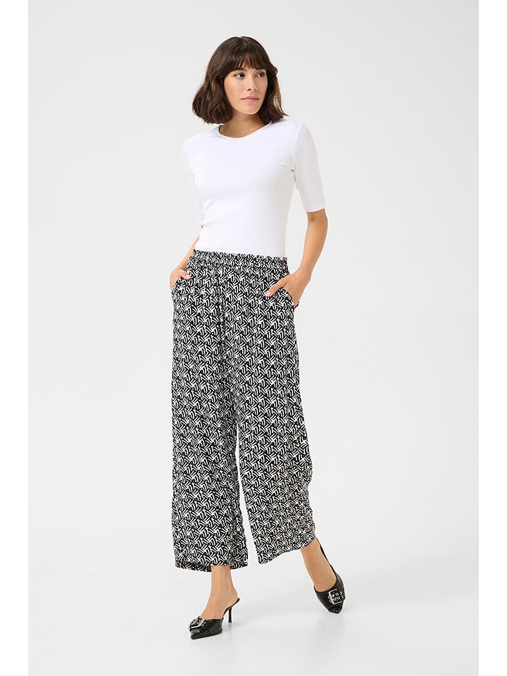 Kaffe Spodnie w kolorze czarno-białym rozmiar: 42