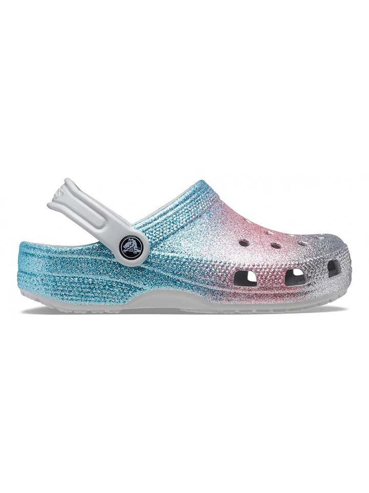 Crocs Chodaki "Classic Glitter" w kolorze szaro-błękitno-jasnoróżowym rozmiar: 19/20