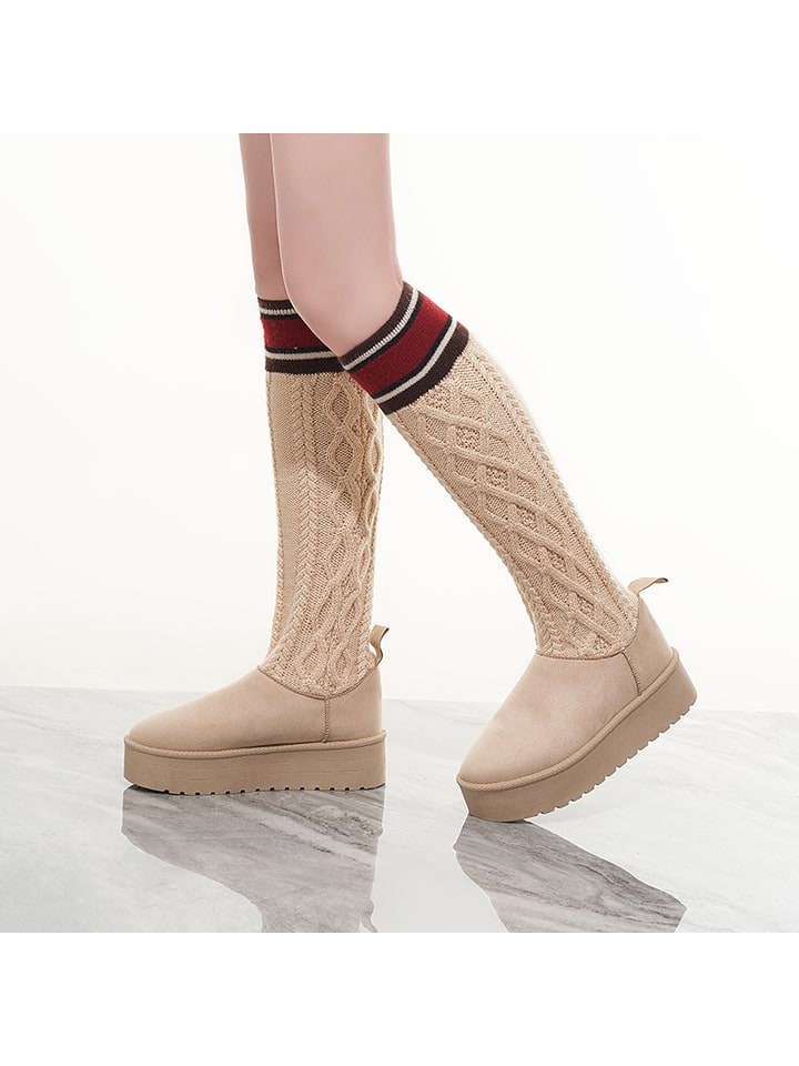 C'M Kozaki w kolorze beżowym rozmiar: 37