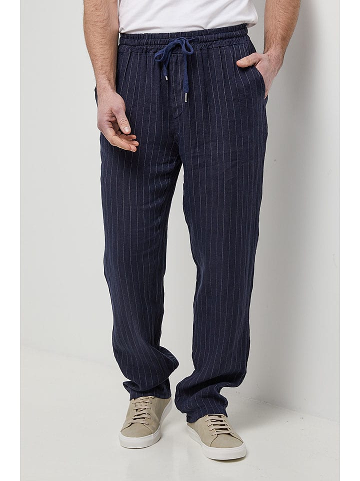 Rodier Lin Lniane spodnie w kolorze granatowym rozmiar: M/L