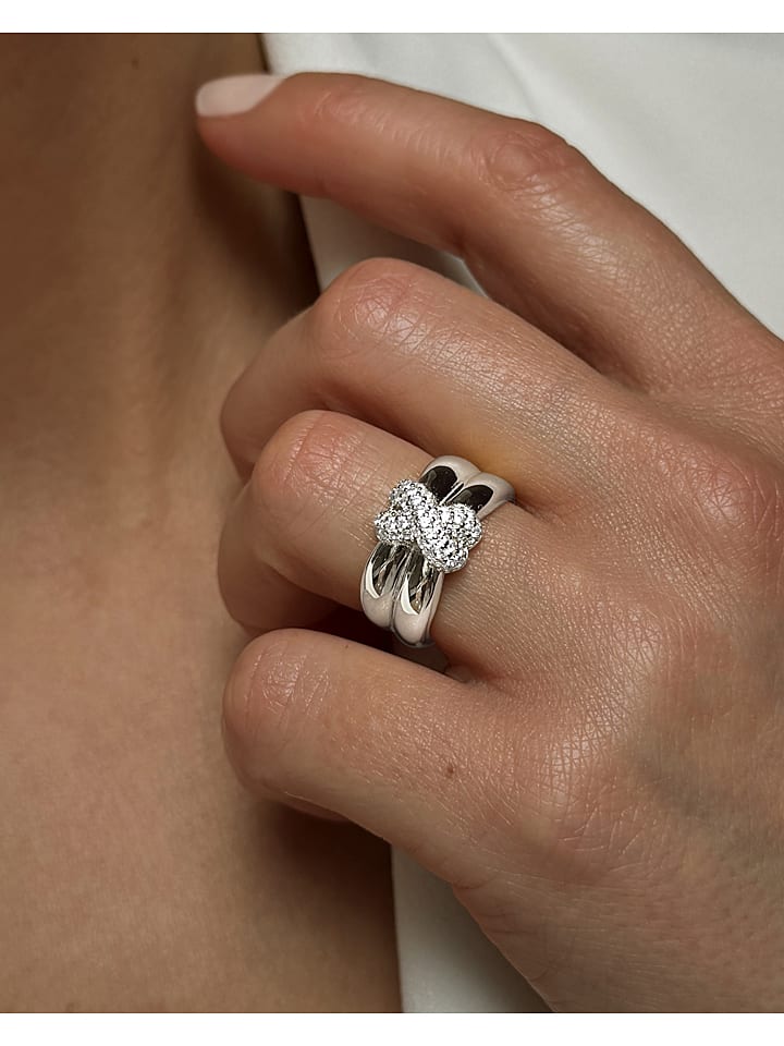 Eclat d'Argent Srebrny pierścionek z cyrkoniami rozmiar: 52