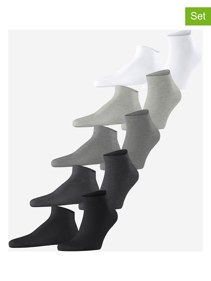 ESPRIT Skarpety (5 par) w kolorze biało-szaro-czarnym rozmiar: 40-46