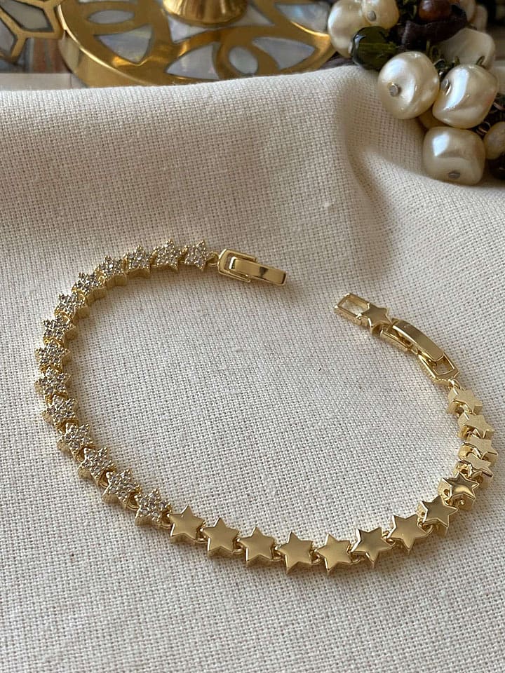 Luseera Pozłacana bransoletka z cyrkoniami rozmiar: onesize