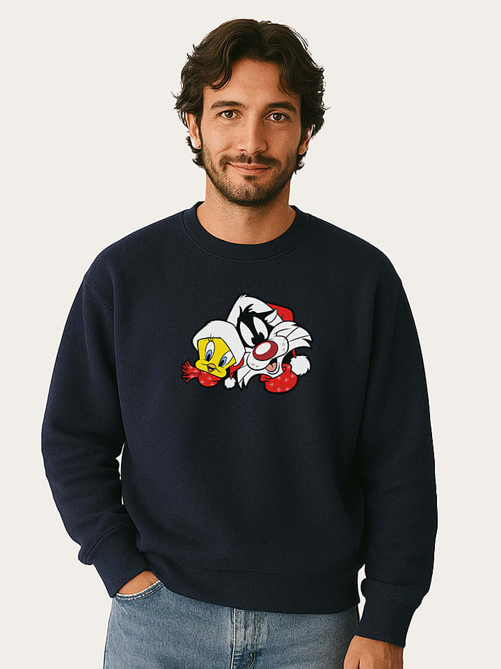 WOOOP Bluza "Looney Tunes Sylvester and Tweety" w kolorze granatowym rozmiar: M