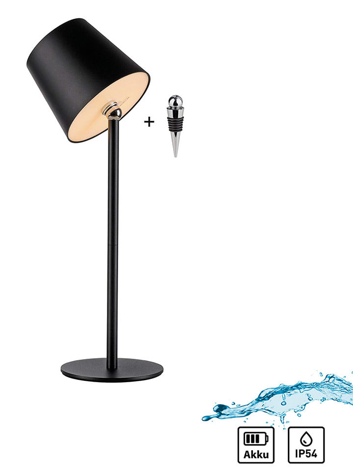 Just Light Lampa stołowa LED "Boteria" w kolorze czarnym - wys. 37 x Ø 11 cm rozmiar: onesize