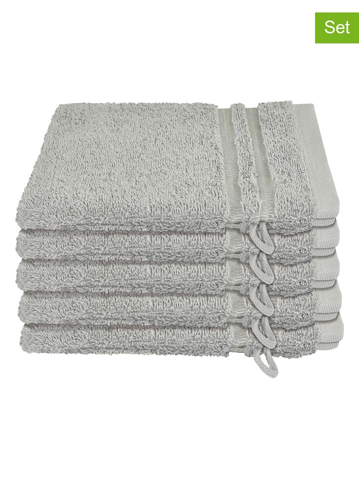 Schiesser Myjki (5 szt.) "Milano" w kolorze jasnoszarym rozmiar: 16x22 cm