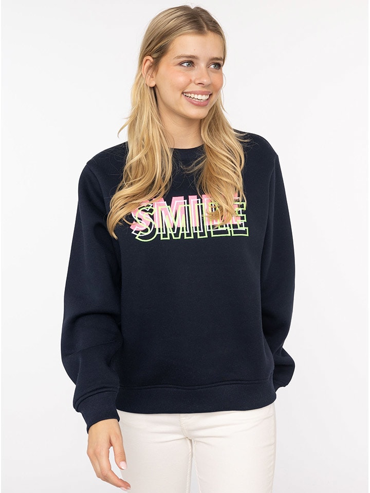 Zwillingsherz Bluza "Smile" w kolorze granatowym rozmiar: S/M