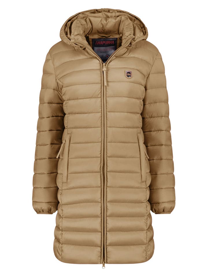 ANAPURNA Płaszcz pikowany "Akitalana" w kolorze szarobrązowym rozmiar: S