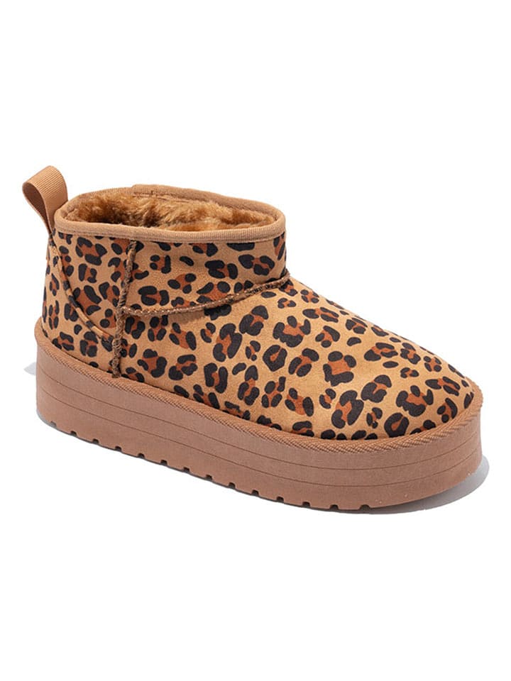 C'M Botki zimowe w kolorze jasnobrązowo-czarnym rozmiar: 39