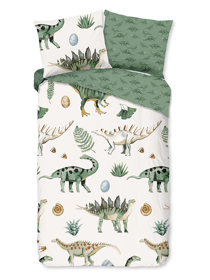 Good Morning Komplet pościeli "Gabi" w kolorze zielono-kremowym rozmiar: 140x200 cm