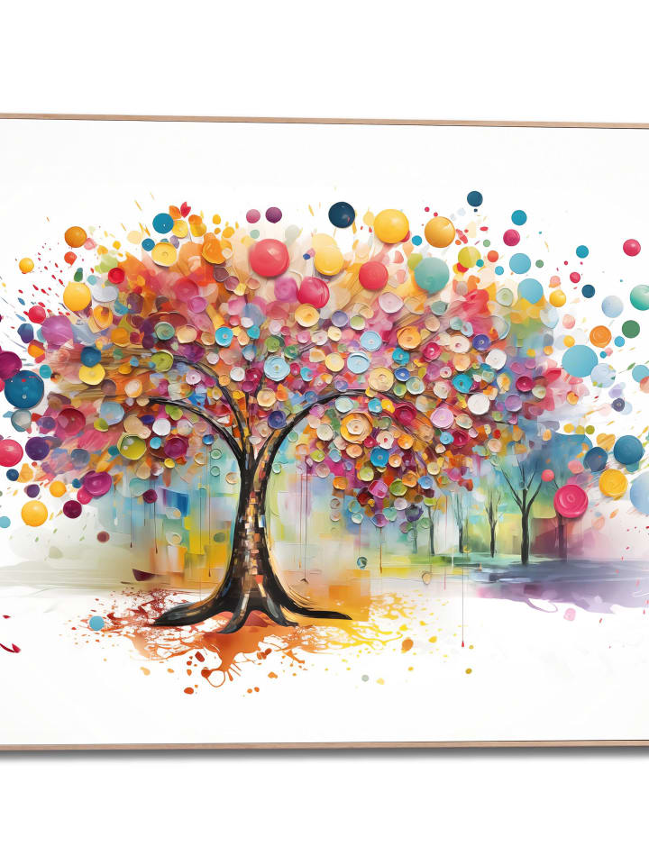 Orangewallz Druk artystyczny "Colour Tree" w ramce rozmiar: 40x50 cm