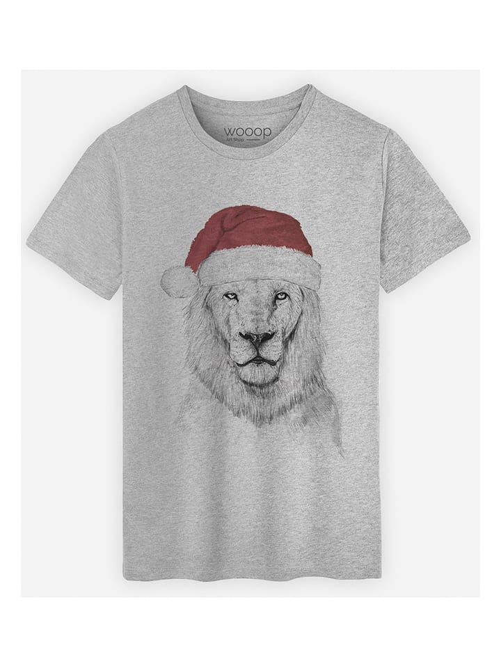 WOOOP Koszulka "Santa Lion" w kolorze szarym rozmiar: XL