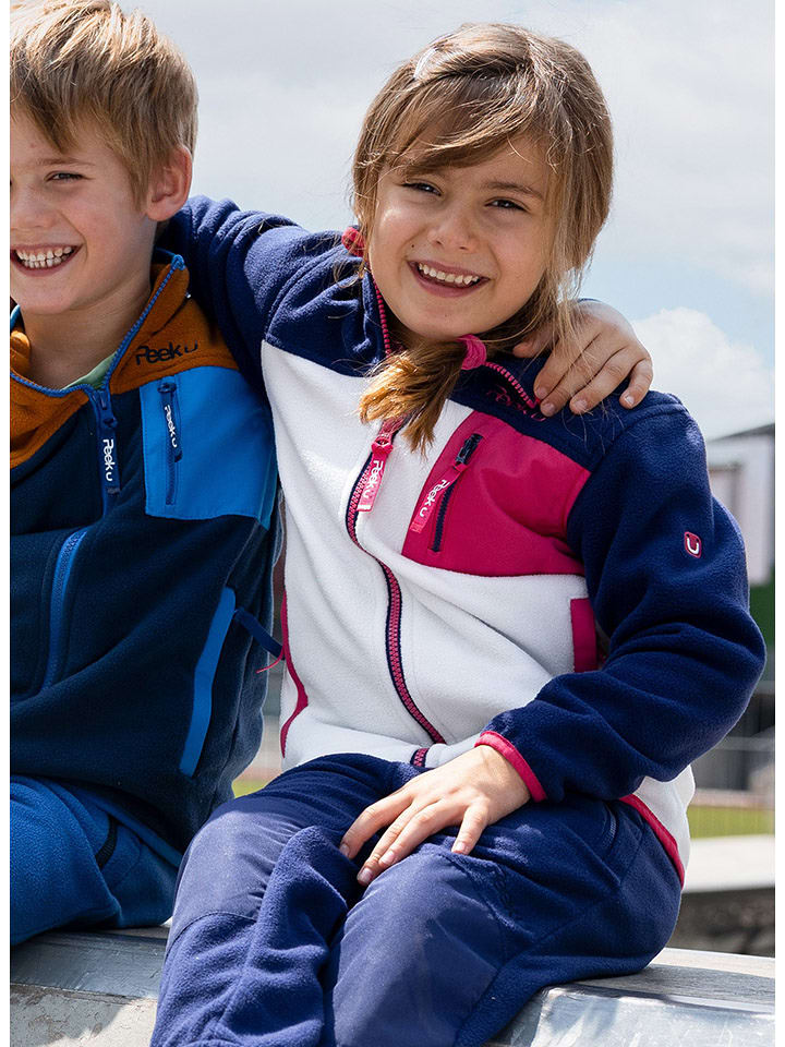 Peek U Kurtka polarowa "Wave" w kolorze różowo-granatowo-białym rozmiar: 116