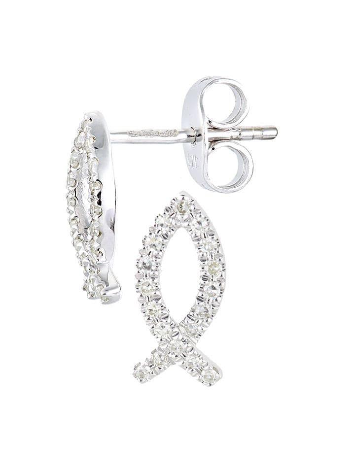 Revoni Złote kolczyki-wkrętki z diamentami rozmiar: onesize