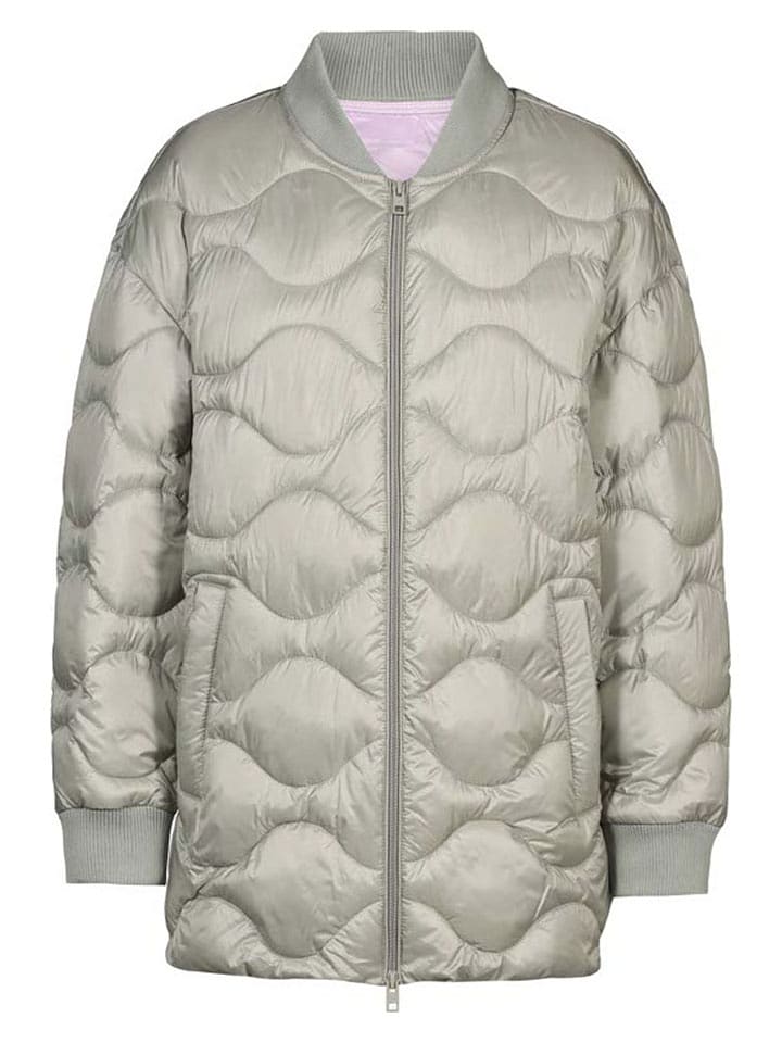 Herrlicher Płaszcz pikowany w kolorze jasnoszarym rozmiar: M