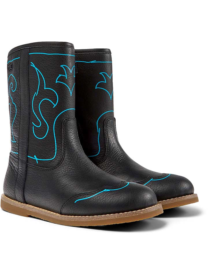 Camper Skórzane botki w kolorze czarnym rozmiar: 25