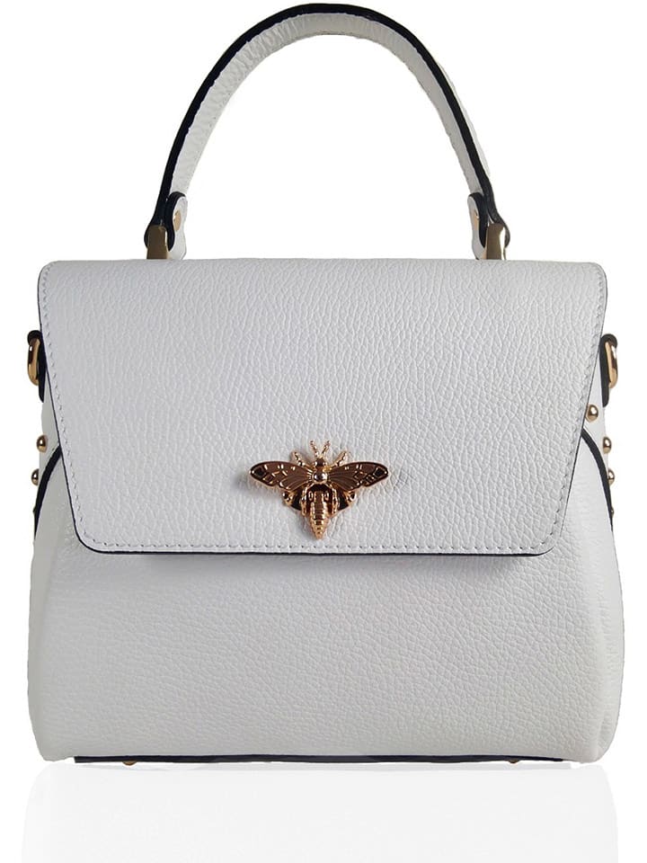 ORE10 Skórzana torebka "Liman" w kolorze białym - 22 x 22 x 12 cm rozmiar: onesize