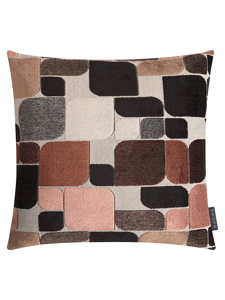 Magma Heimtex Poszewka "Okrio" w kolorze czarno-brązowym na poduszkę - 45 x 45 cm rozmiar: onesize