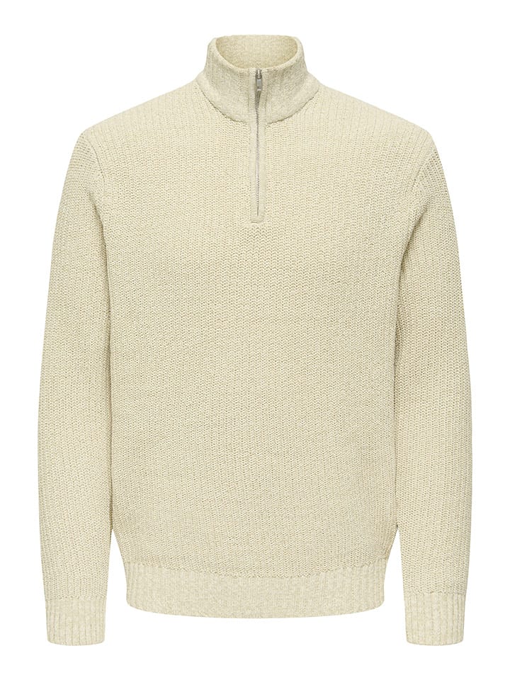 ONLY & SONS Sweter "Jion" w kolorze beżowym rozmiar: M