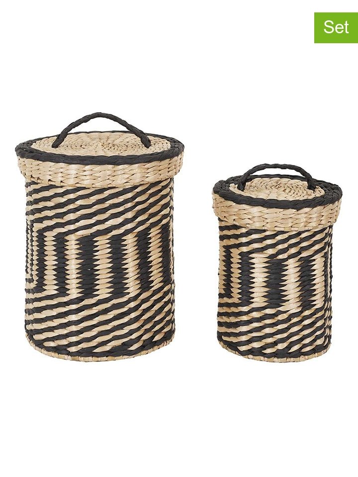 Ethnical Life Kosze (2 szt.) w kolorze beżowo-czarnym rozmiar: onesize
