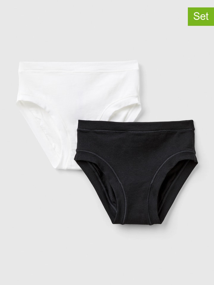 Benetton Majtki (2 pary) w kolorze czarno-białym rozmiar: 130