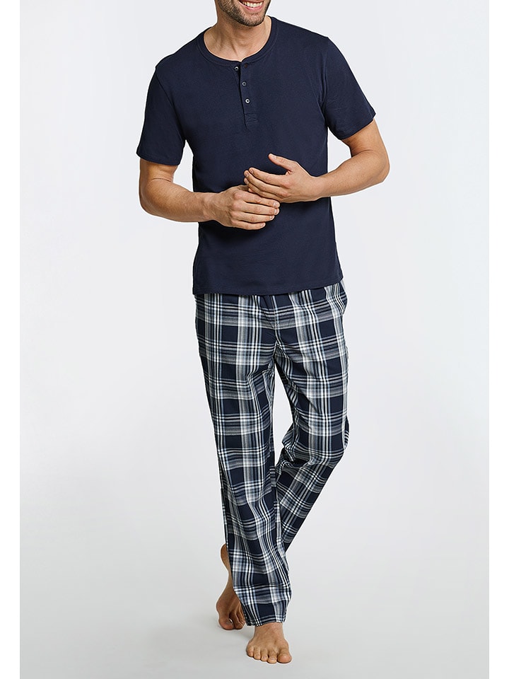 Schiesser Spodnie piżamowe w kolorze granatowym rozmiar: 48