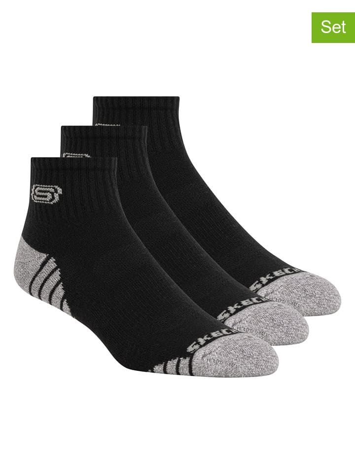 Skechers Skarpety (3 pary) w kolorze czarno-szarym rozmiar: 43-46