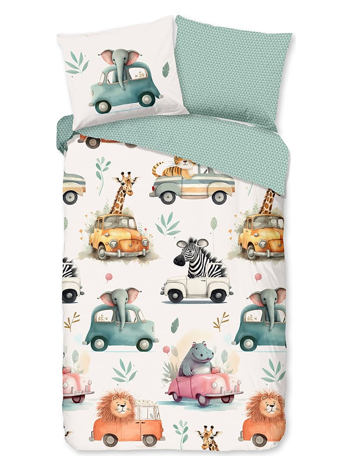 Good Morning Komplet pościeli "Gogo" w kolorze biało-miętowym rozmiar: 135x200 cm